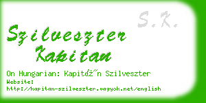 szilveszter kapitan business card